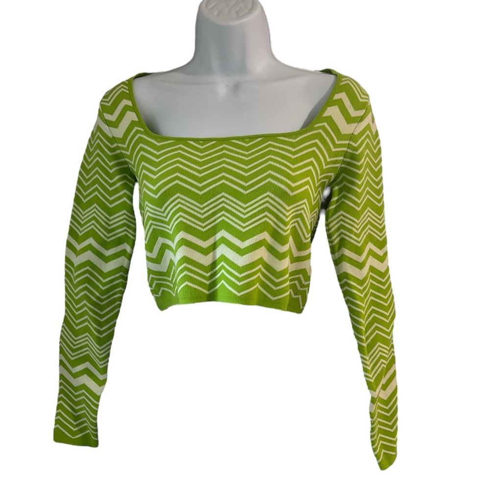 Stradivarius Green Fitted Crop Blouse
